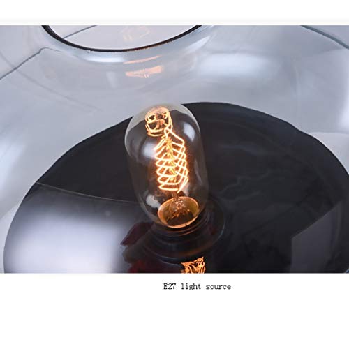 Lámparas de mesa y mesilla de noche Lámpara de mesa de vidrio posmoderna europea Lámpara de mesita de dormitorio creativa Pantalla de vidrio Soporte de hierro Lámpara de mesa de lectura Lámparas de es