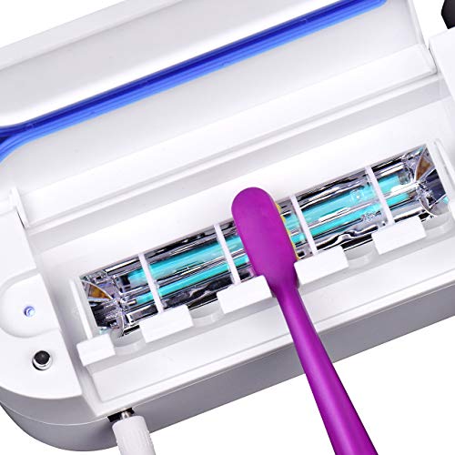 Lanyifang Portacepillos de Dientes UV Esterilizador de Cepillo de Dientes Automático con 5 Ports Dispensador de Pasta de Dientes Accesorios de Baño Tasa de Esterilización: 99,9%