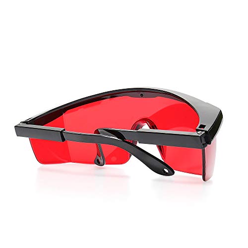 Láser rojo Gafas mejoradas-Huepar GL01R Ajustable Gafas para mejorar la seguridad de protección para los ojos para Alineación de nivel láser rojo