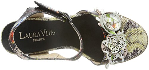 Laura Vita Dali 03, Sandalia con Pulsera para Mujer, Color Negro, 40 EU