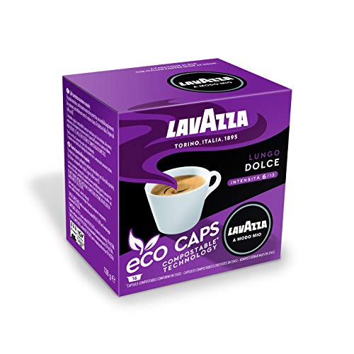 Lavazza A Modo Mio Caff? Crema Lungo Dolcemente, Pack of 4, 4 x 16 Capsules