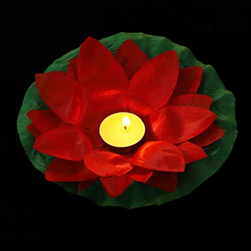 LEDMOMO - Farol flotante de loto para velas, vela de agua, vela de té, luces de piscina, farolillos de flores, decoración de piscina para festivales (color al azar) 15 unidades