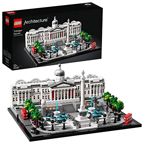 LEGO Architecture - Trafalgar Square Nuevo maqueta de juguete para construir el emblemático espacio de Londres, incluye Taxis y Autobuses Típicos de la Ciudad (21045)