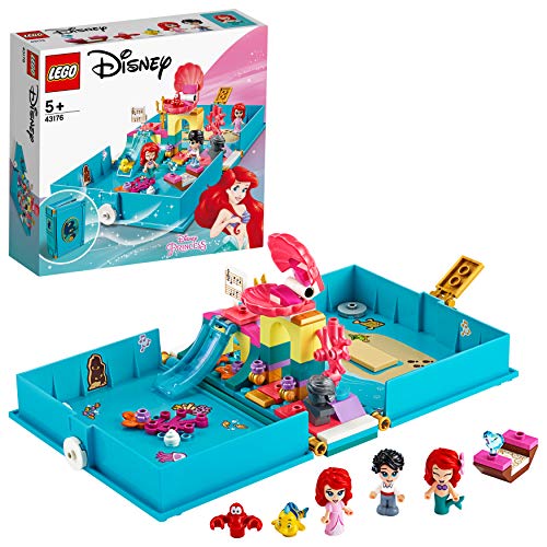 LEGO Disney Princess - Cuentos e Historias: Ariel Set de Construcción, Juguete de La Sirenita, Incluye Mini Muñecas de Ariel, Flounder, Sebastián y el Príncipe Eric, a Partir de 5 Años (43176)