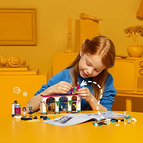 LEGO Friends Heartlake - Tienda de Accesorios de Andrea, Juguete Creativo de Construcción con Mini Muñecas de Andrea y Olivia y Muñeco de Perro Dexter (41344)