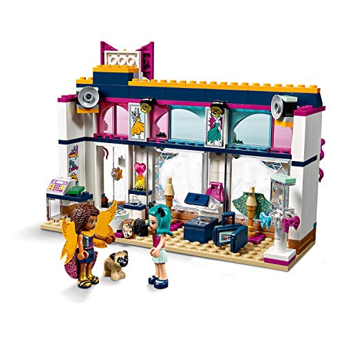 LEGO Friends Heartlake - Tienda de Accesorios de Andrea, Juguete Creativo de Construcción con Mini Muñecas de Andrea y Olivia y Muñeco de Perro Dexter (41344)