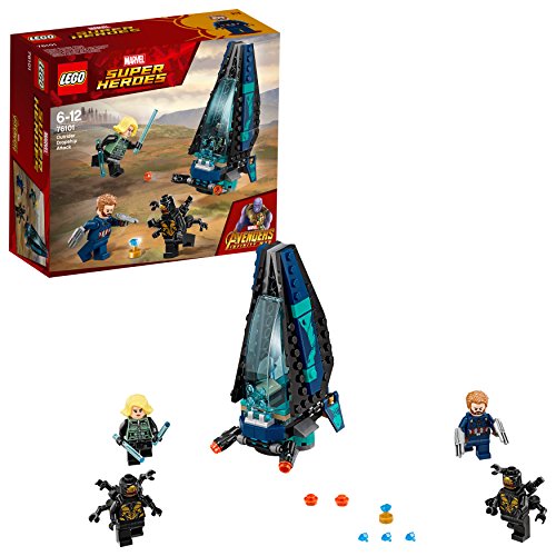 LEGO Super Heroes Ataque de la nave de los Outriders, set de construcción de juguete para recrear las aventuras de los Vengadores, incluye minifiguras de la Viuda Negra y de Capitán America (76101)