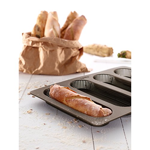 Lékué Molde de Silicona para baguettes, Marrón