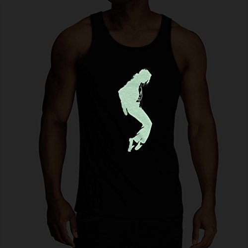 lepni.me Camisetas de Tirantes para Hombre Me Encanta MJ - Ropa de Club de Fans, Ropa de Concierto (XX-Large Negro Fluorescente)