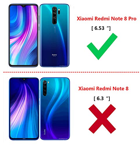 LeYi Funda Xiaomi Redmi Note 8 Pro Silicona Purpurina Carcasa con HD Protectores de Pantalla, Transparente Cristal Bumper Telefono Gel TPU Fundas Case Cover para Movil Redmi Note 8 Pro ZX Verde