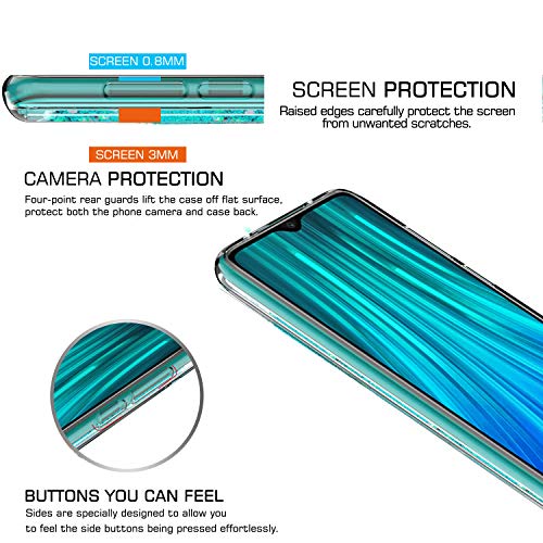 LeYi Funda Xiaomi Redmi Note 8 Pro Silicona Purpurina Carcasa con HD Protectores de Pantalla, Transparente Cristal Bumper Telefono Gel TPU Fundas Case Cover para Movil Redmi Note 8 Pro ZX Verde