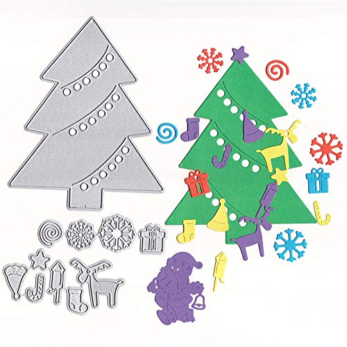 Lhbfcy Diy árbol De Corte Muere DIY Muere Navidad Troqueles Nieve Fabricación Navidad Troqueles Típicas Muy Para Adornos De álbum De Recorte,Tarjetas Scrapbooking,Manualidades Papel,Diseño De Tarjeta