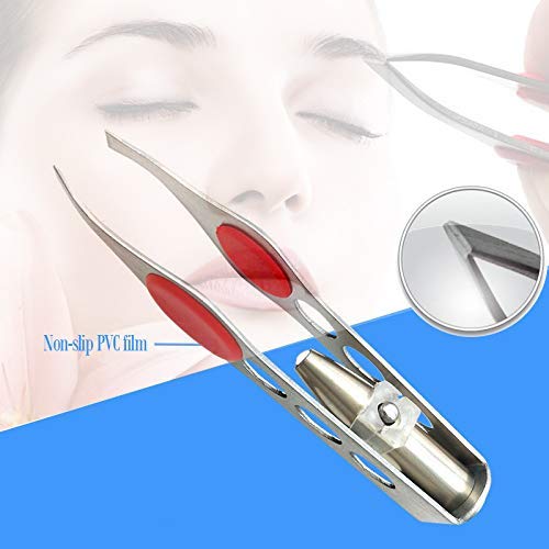 LHKJ Pinzas Cejas, Pinzas de Acero Inoxidable con Luz, Herramienta de Maquillaje para Cosméticos de Cejas, Pinzas Depilar para Quitar el Pelo de Pestañas