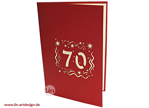 Lin Pop Up de tarjetas de felicitación por 70 cumpleaños, tarjetas de cumpleaños tarjetas de felicitación Tarjetas de felicitación Cumpleaños