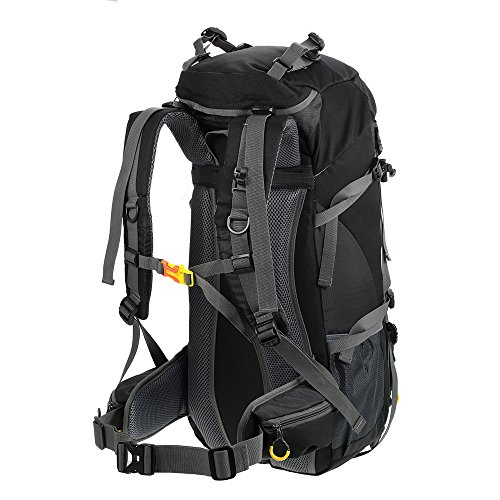 Lixada Mochila de Senderismo 50L con Cubierta Impermeable Mochila de Marcha Trekking Camping Deporte al Aire Libre