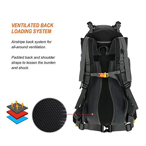 Lixada Mochila de Senderismo 50L con Cubierta Impermeable Mochila de Marcha Trekking Camping Deporte al Aire Libre