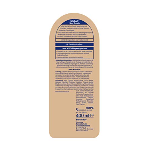 Loción corporal Nivea Sun Touch, 400 ml