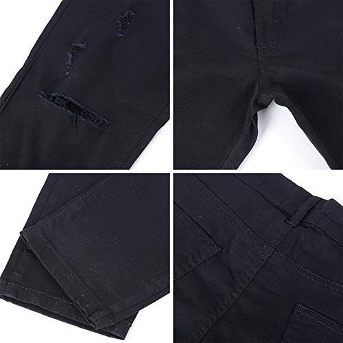 Loeay Pantalones Vaqueros para Hombre Moda Pantalones Vaqueros de Mezclilla Vintage Pantalones elásticos Ocasionales Flacos Destruidos Pantalones Rotos Rotos Rotos Sexis Agujero con Cremallera