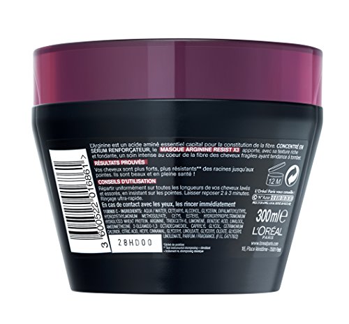 L’Oréal Paris Elseve Arginine Resist X3 - Mascarilla fortificante para cabellos finos y frágiles, 2 unidades