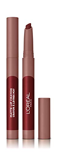 L'Oreal Paris Make-up Designer - Pintalabios Matte Crayón 112 Spice Of Life permanente, rojo vino  - 22 ml