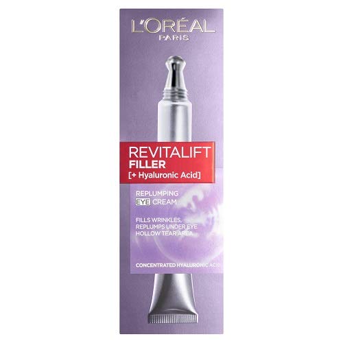 L'Oreal Paris Revitalift Filler, Crema de Ojos con Ácido Hialurónico, 15 ml