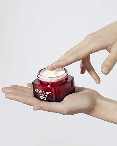 L'Oréal Paris Revitalift Laser Crema de día triple acción con ácido hialurónico, crema facial antiedad, triple efecto antienvejecimiento, piel tersa y arrugas atenuadas, 50 ml