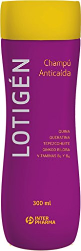 LOTIGÉN – Champú anticaída natural con Ginkgo Biloba y vitaminas. Evita la caída del cabello y favorece el crecimiento del cabello – 300 ml