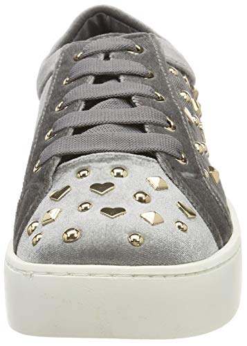 Love Moschino Scarpad.gomma35 Velluto, Zapatillas para Mujer, Gris (Grigio 018), 37 EU