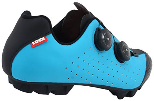 LUCK Zapatilla de Ciclismo MTB Eros con Doble Cierre rotativo de Alta precisión. (43 EU, Azul)