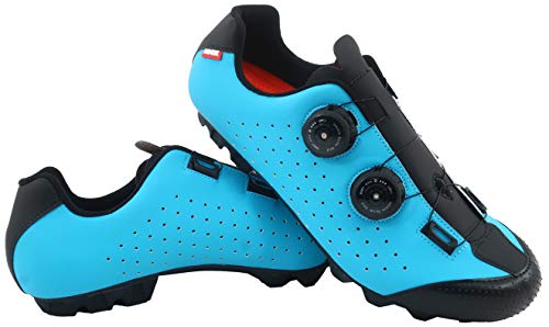 LUCK Zapatilla de Ciclismo MTB Eros con Doble Cierre rotativo de Alta precisión. (43 EU, Azul)