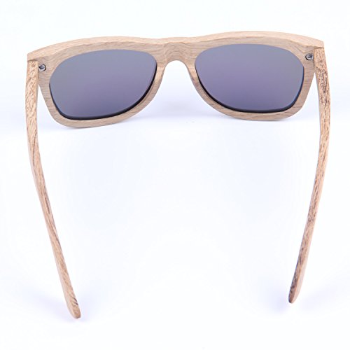 LY4U Gafas de sol de madera para hombres y mujeres Gafas de sol vintage Lentes polarizadas Gafas de sol con caja de bambú