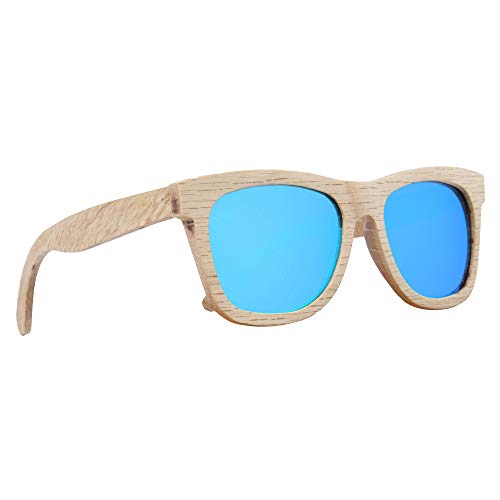 LY4U Gafas de sol de madera para hombres y mujeres Gafas de sol vintage Lentes polarizadas Gafas de sol con caja de bambú
