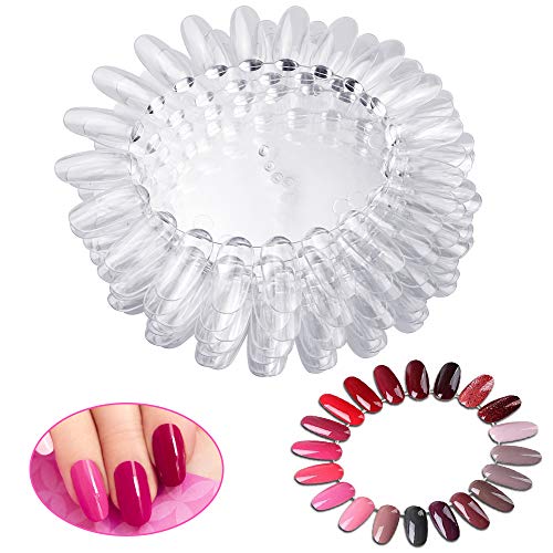 LYTIVAGEN 20 PCS Muestrario de Uñas, Mostrador Exhibidor Display Uñas Plástico Acrílico Muestra de Uña para Practicar la Coloración de Uñas (Transparente, 24 * 12 * 4 cm)