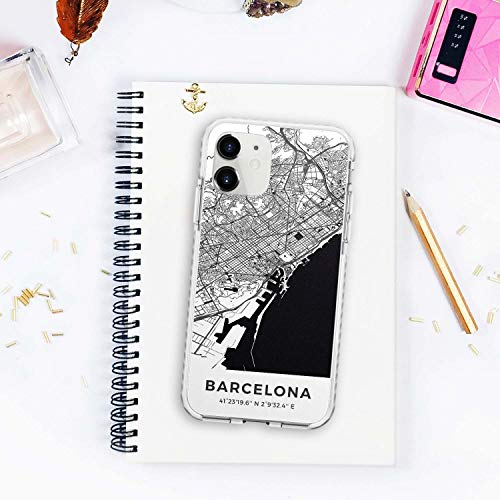 Mapa de Barcelona, ​​España Impact Funda para iPhone 11 TPU Protector Ligero Phone Protectora con Viaje España Pasión De Viajar Calles Europa