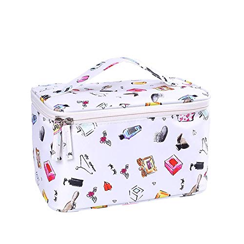 Maquillaje Bolsa Multifunción de viaje Bolsa de Cosméticos maquillaje de las mujeres Bolsas Artículos de higiene femenina Organizador impermeable sStorage Maquillaje Casos ( Color : White perfume )