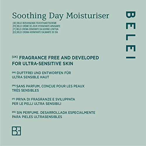 Marca Amazon - Belei Crema hidratante calmante de día para pieles ultrasensibles, 50 ml
