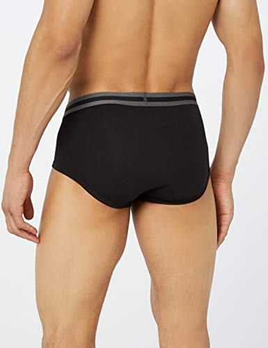 Marca Amazon - find. Slip para Hombre Y-Front, Pack de 7, Negro (Black), M, Label: M