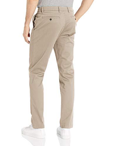 Marca Amazon - Goodthreads - Pantalón chino elástico de corte entallado, con efecto lavado y cómodo para hombre, Beige (Khaki), 30W x 32L