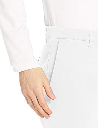 Marca Amazon - Goodthreads - Pantalón chino elástico para hombre, ajuste atlético, lavado, cómodo., Blanco, 32W x 30L