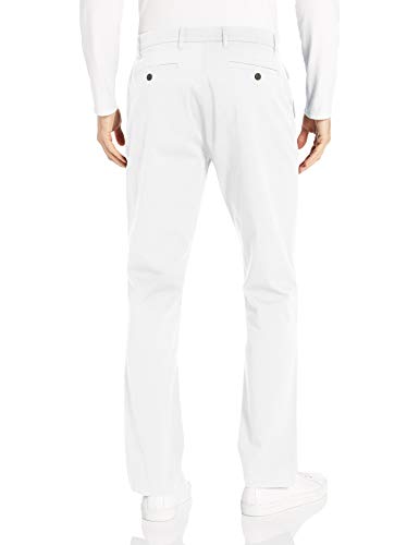 Marca Amazon - Goodthreads - Pantalón chino elástico para hombre, ajuste atlético, lavado, cómodo., Blanco, 32W x 30L