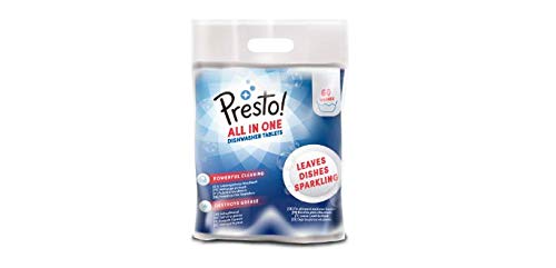 Marca Amazon - Presto! Tabletas lavavajillas todo en 1, 120 lavados (2 Packs, 60 cada uno)