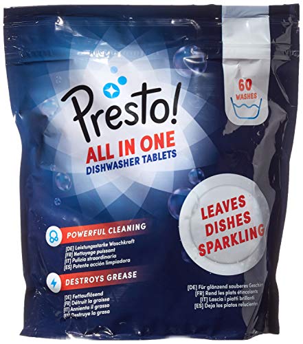 Marca Amazon - Presto! Tabletas lavavajillas todo en 1, 120 lavados (2 Packs, 60 cada uno)