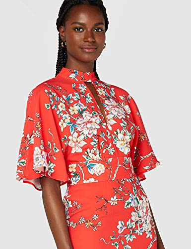 Marca Amazon - TRUTH & FABLE Vestido Mujer Estampado, Multicolor (Red), 36, Label: XS