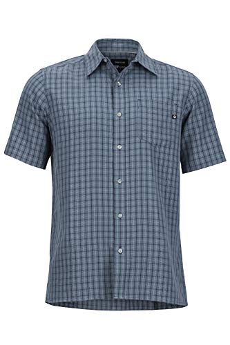 Marmot Eldridge Short Sleeve Camisa Manga Corta, T-Shirt, Camisa de Senderismo, Outdoor, con protección UV, Transpirable, Hombre, Steel Onyx, M