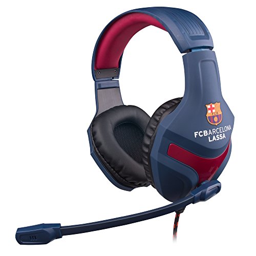 MARSGAMING MHBC Auriculares Gaming del FC Barcelona Lassa (micrófono Plegable, 40mm neodimio, Diadema Ajustable, Producto Oficial Euroliga), Azul