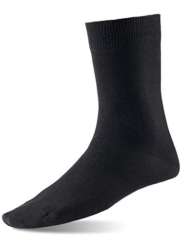 Mat & Vic’s Calcetines Clásicos de Vestir para Hombre y Mujer, Algodón, Certificado Oeko-Tex 100, cómodos (10 pares, negro, UK 9-12 / EU 43-46)