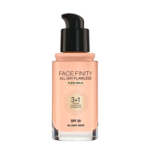 Max factor - All day flawless 3 in 1 foundation, base de maquillaje, 40 ivory