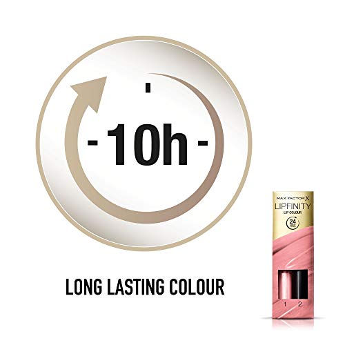 Max Factor LipFinity Classic Pintalabios Tono 010 Whisper, Step1: 2.3 ml y Step2: 1.9 g