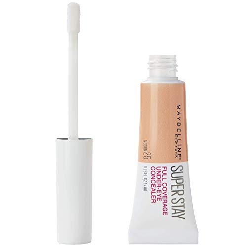 Maybelline New York Super Stay 24H Corrector de Ojeras Alta Cobertura y Larga Duración Tono 25 Medium Color Claro