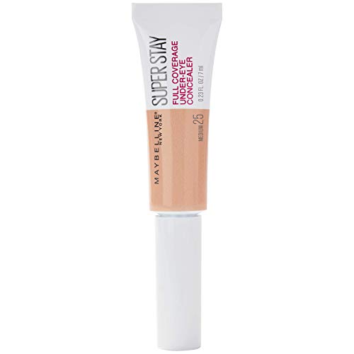 Maybelline New York Super Stay 24H Corrector de Ojeras Alta Cobertura y Larga Duración Tono 25 Medium Color Claro